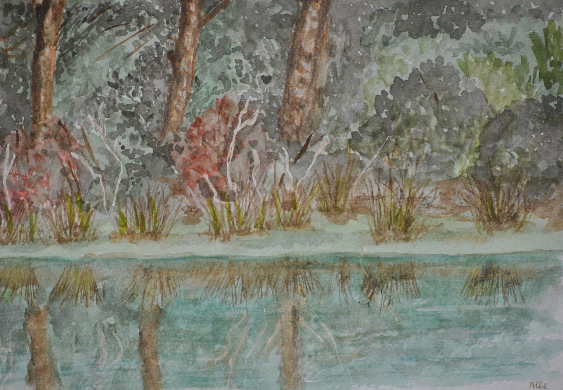 “Riflessi sull’acqua” acquarello su carta cm 33×26 “Riflessi sull’acqua” acquarello su carta cm 33×26